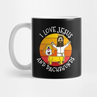 I Love Jesus and Dachshunds Christian Dog Lover Mug